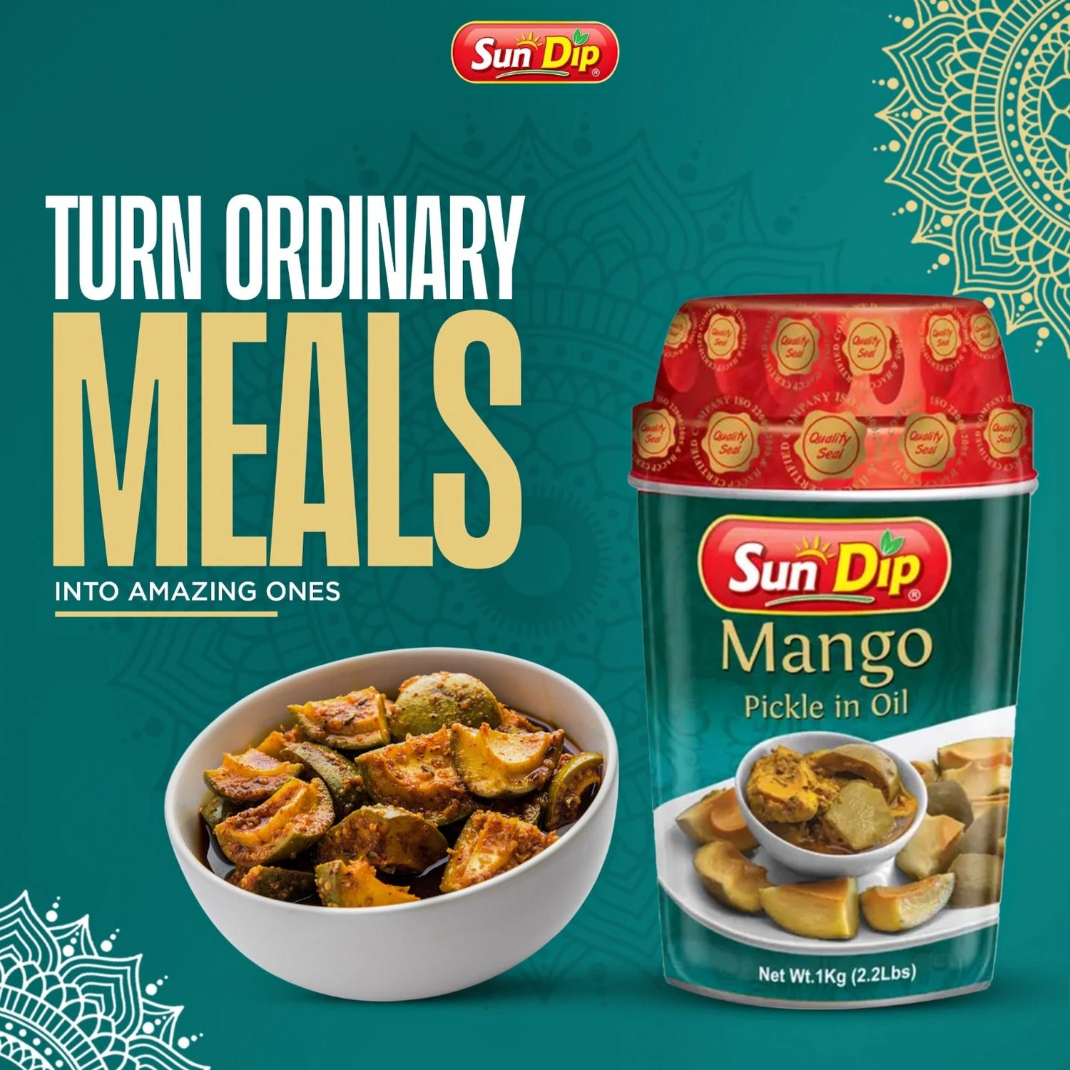 Sun Dip Mixed Pickle - Handcrafted all-natural pickles with a perfect blend of crunchy vegetables and aromatic spices, offering a tangy and flavorful experience.