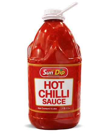 Sun Dip Hot Chilli Sauce 5L large bottle spicy red sauce bulk pack Pakistan