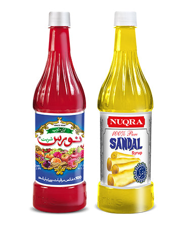 Nuqra Sandal and Naurus Pomegranate Syrup Combo Pack