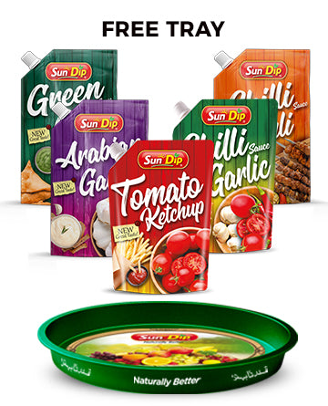 SunDip Tomato Ketchup and Garlic Sauce Combo with Free Tray